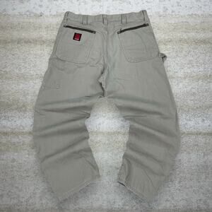 Vintage 90s Wrangler Riggs Carpenter Pants 36x30 Baggy Fit Light Chocolate Brown